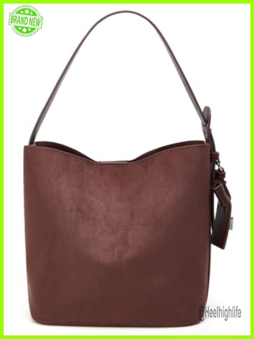 Faux Suede Bucket Bag Shoulder Handbag Crossbody Purse Tote Satchel
